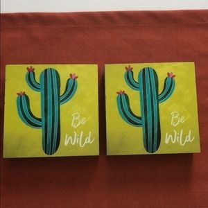 Cactus Wooden Art Decor 6x6 Picture Boxes